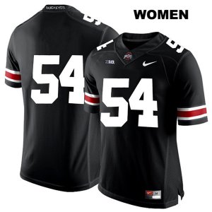 Women's NCAA Ohio State Buckeyes Matthew Jones #54 College Stitched No Name Authentic Nike White Number Black Football Jersey NF20L32QK